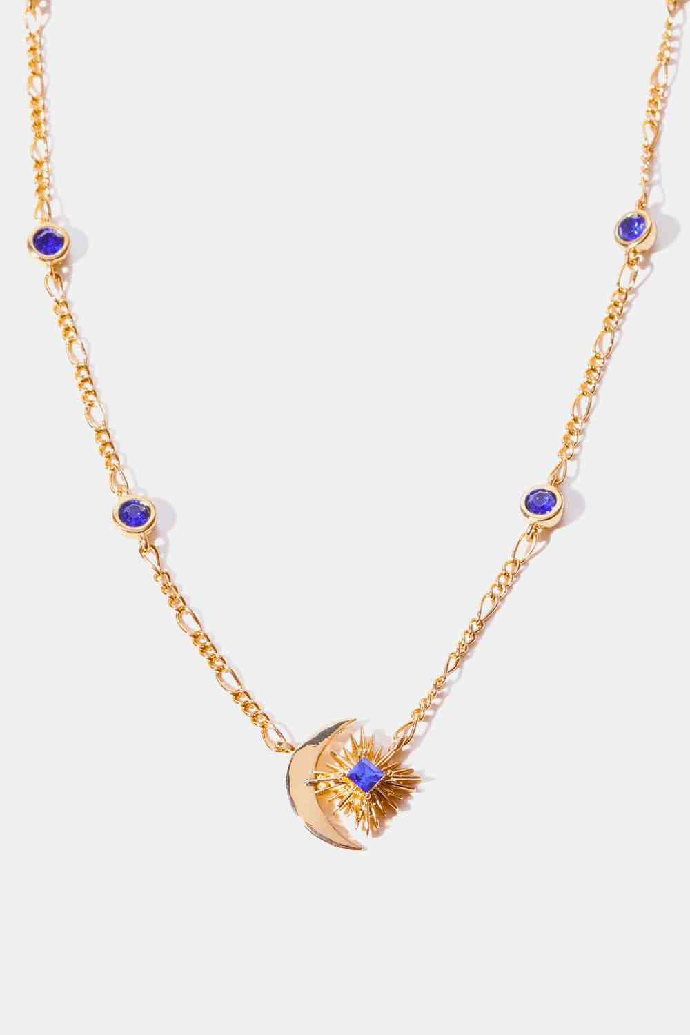 Moon Burst Zircon Pendant Necklace