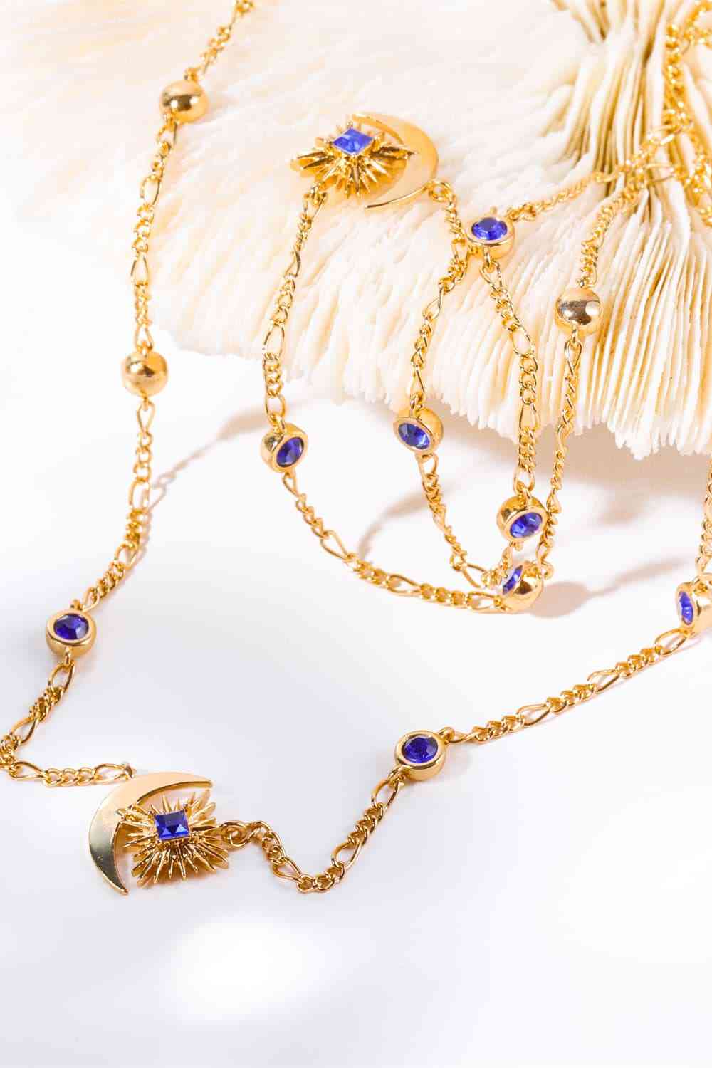 Moon Burst Zircon Pendant Necklace